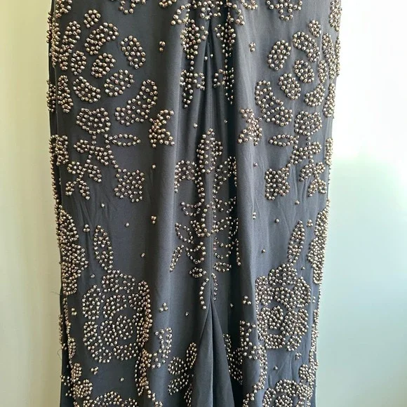 Betsy & Adam Beaded Gown Cognac Black Tie Formal MOTB Gala Old Money Elegant 14W - Picture 10 of 14